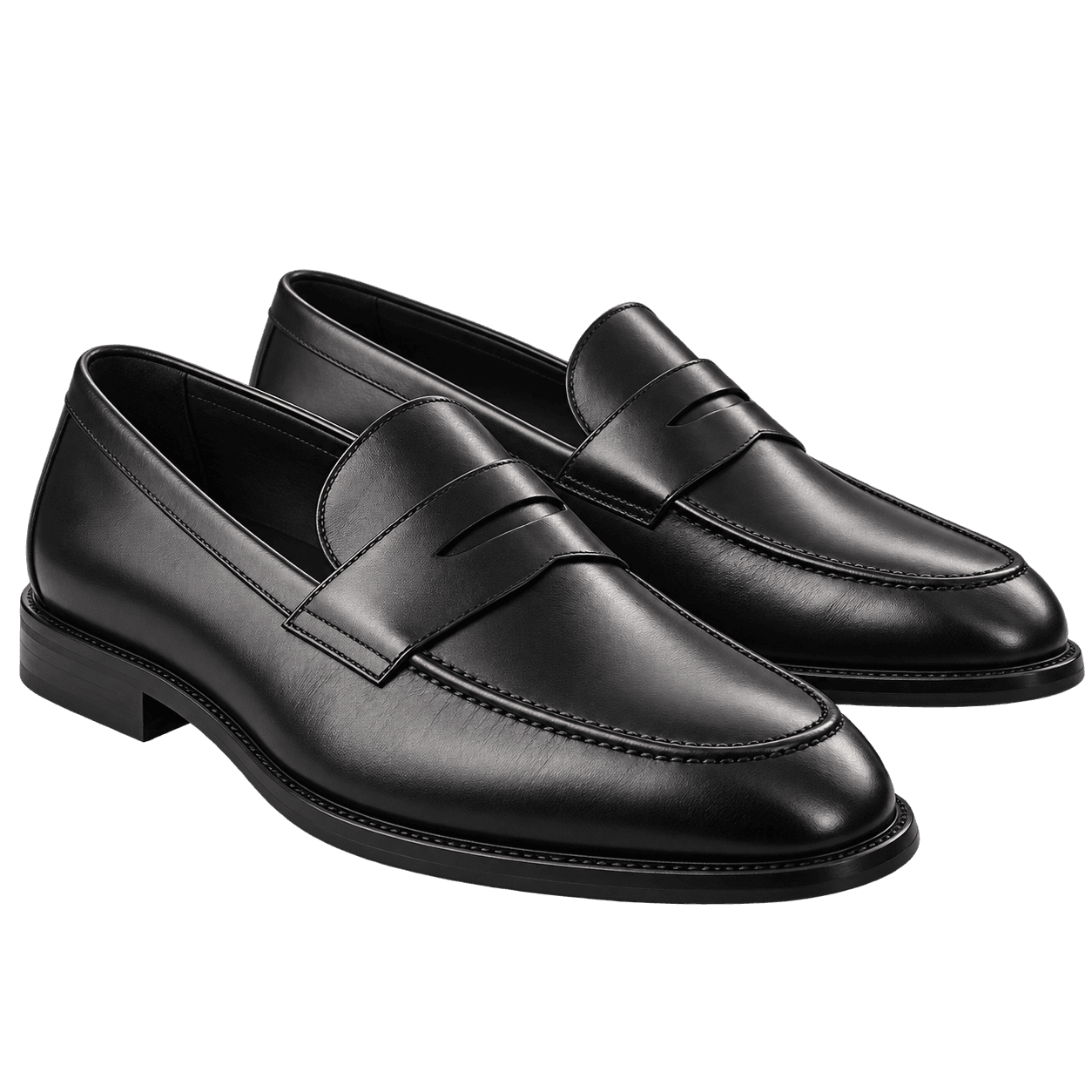 Mocasines Noir, vista frontal sobre fondo neutro