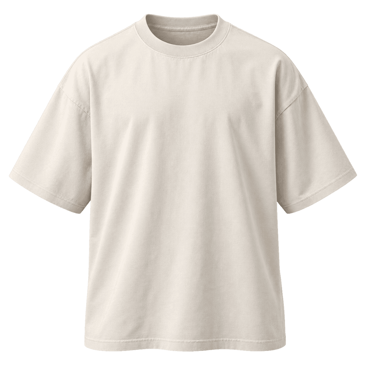 Remera Core Hueso, vista frontal sobre fondo neutro