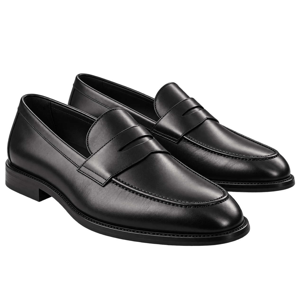 Mocasines Noir, vista frontal sobre fondo neutro