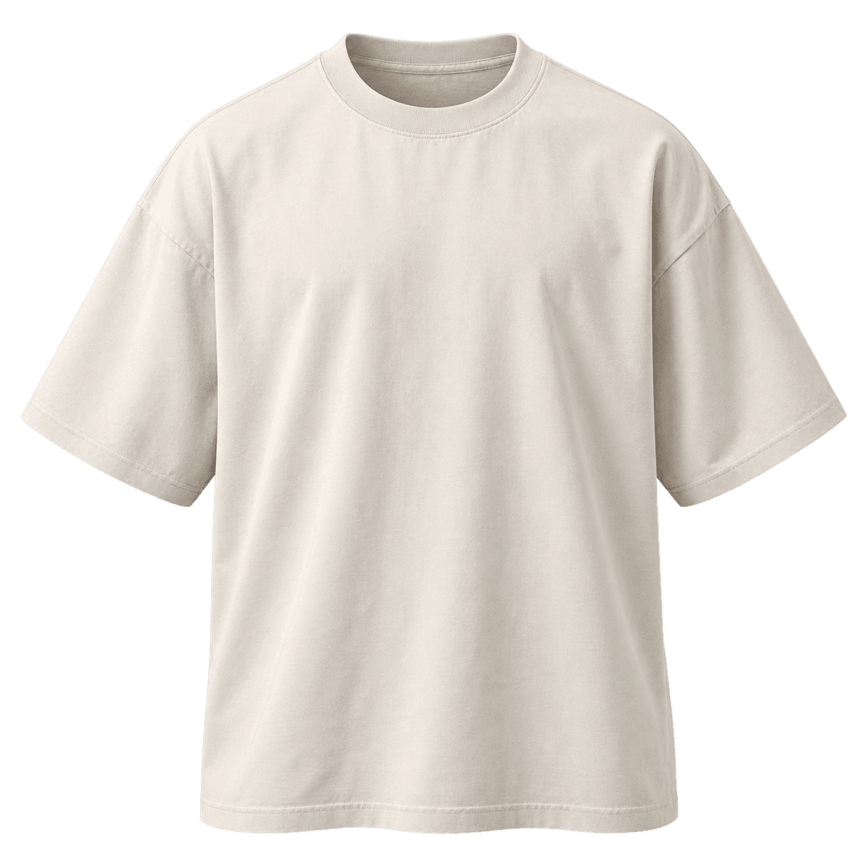 Remera Core Hueso, vista frontal sobre fondo neutro